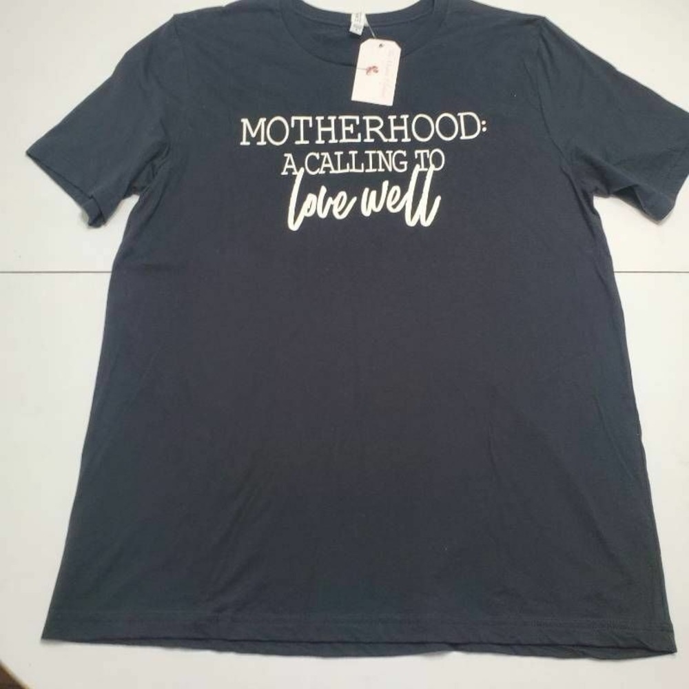 Bella + Canvas Womens T-Shirt Black Motherhood A Calling To Love Well XL New